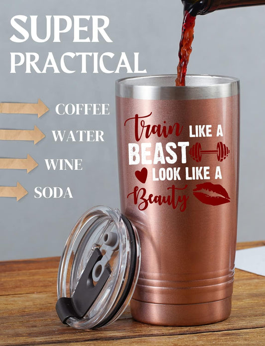 Onebttl Workout Fitness Gym Gifts for Women, 20oz Stainless Steel Tumbler with Lid Straw, Exercise Gift for Her, Friends for Birthday, Christmas - My Daily Affirmations