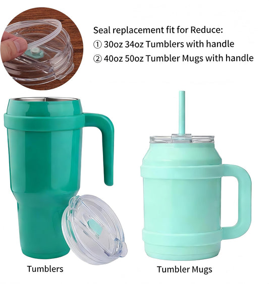 Joshey Tumbler Lid Rubber Seal Replacement Compatible with Reduce 40oz & 50oz Tumbler Mugs, 6Pcs BPA-Free Silicone Gaskets, Leak-Proof Gasket Replacement Accessories