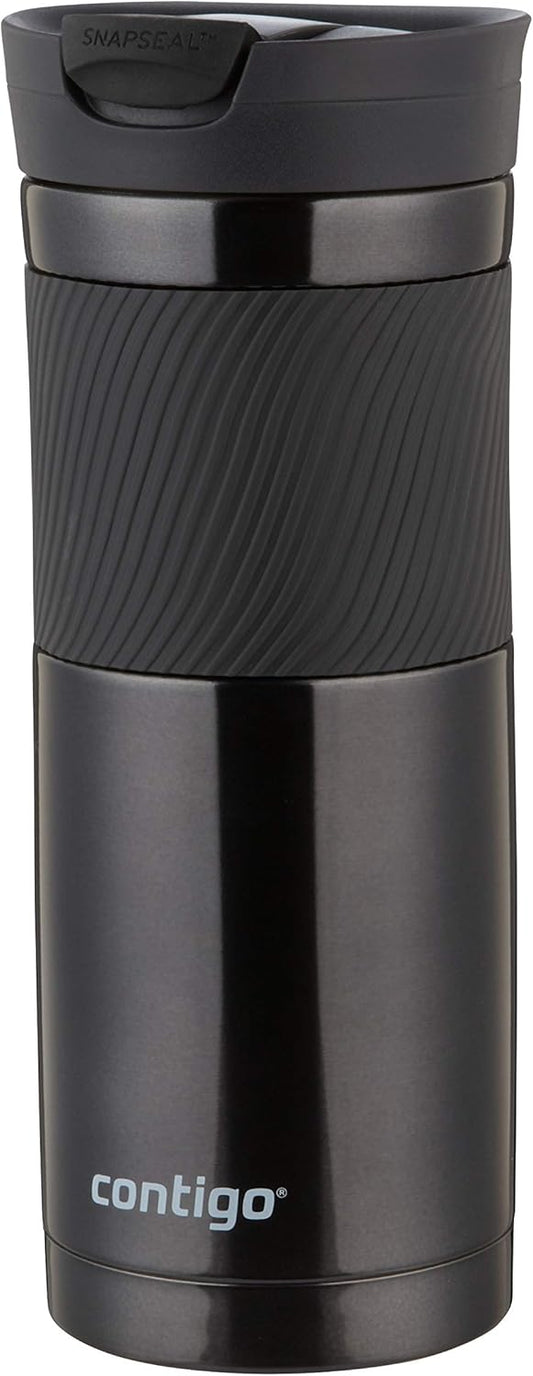 Contigo Byron Snapseal Travel Mug, Stainless Steel Thermal mug, vacuum flask, leakproof tumbler, coffee mug with BPA free Easy-Clean Lid, 470 ml, Vivacious