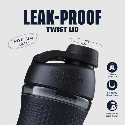 BlenderBottle SportMixer Shaker Bottle Perfect for Protein Shakes and Pre Workout, 20-Ounce, Teal