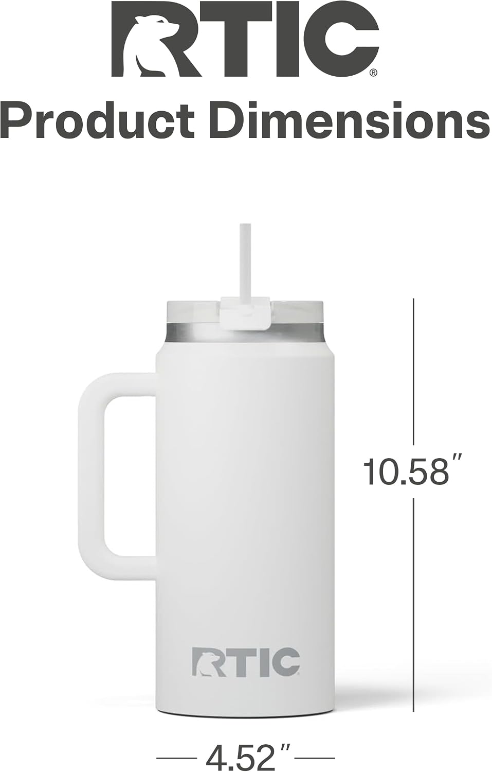 64oz Road Trip Tumbler, Insulated, Ceramic Lined, Cool Grey