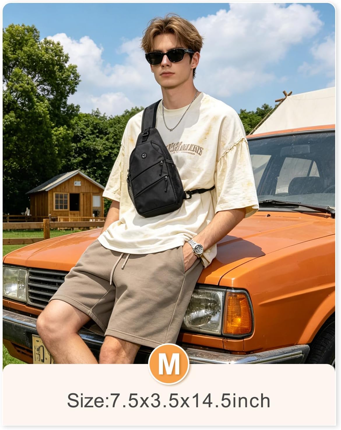 Crossbody Bags for Women Men Trendy Sling Bag Backpack Casual Chest Bag with Convertible Shoulder Strap