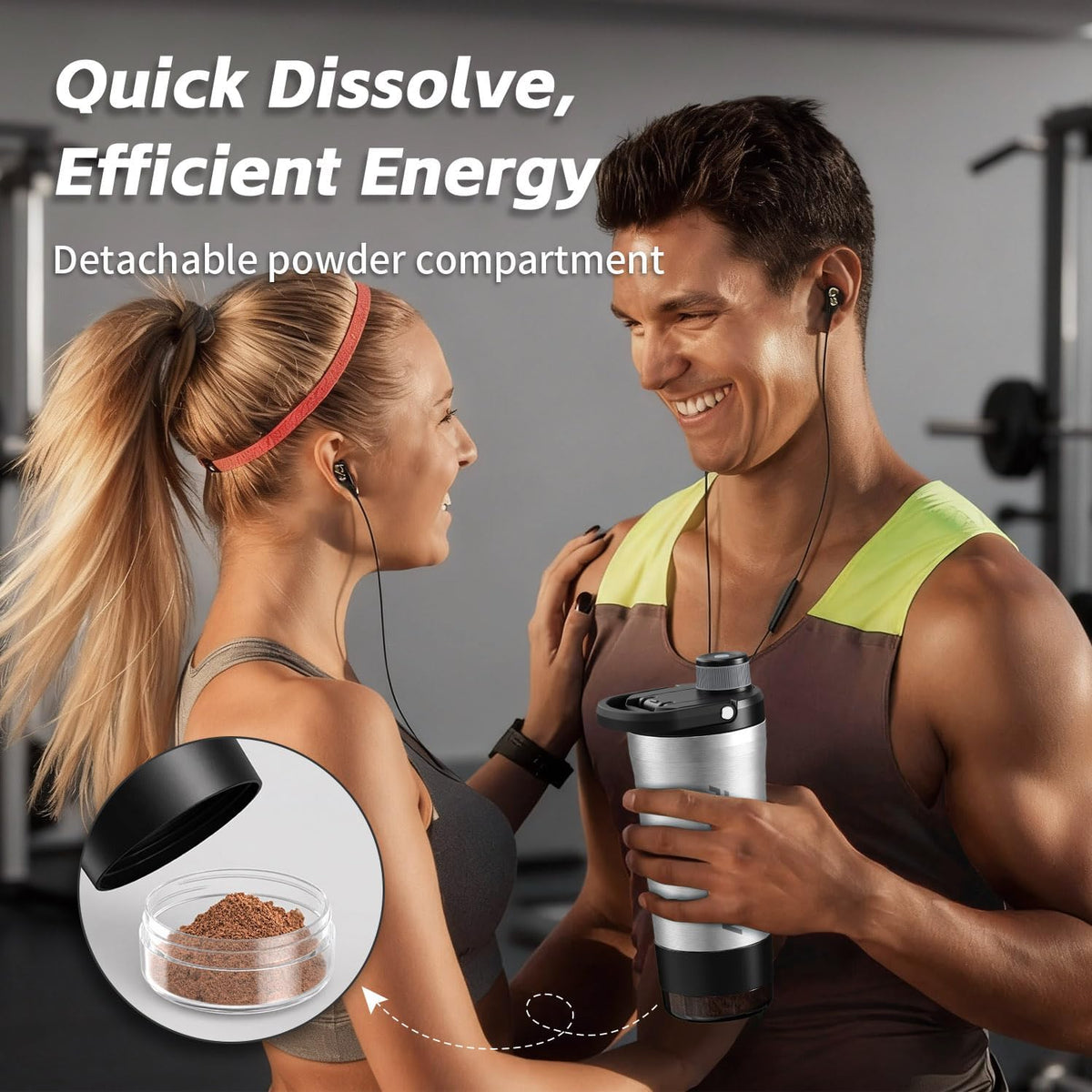 Insulated Stainless Steel Protein Shaker Bottle, 20oz Metal Mixer