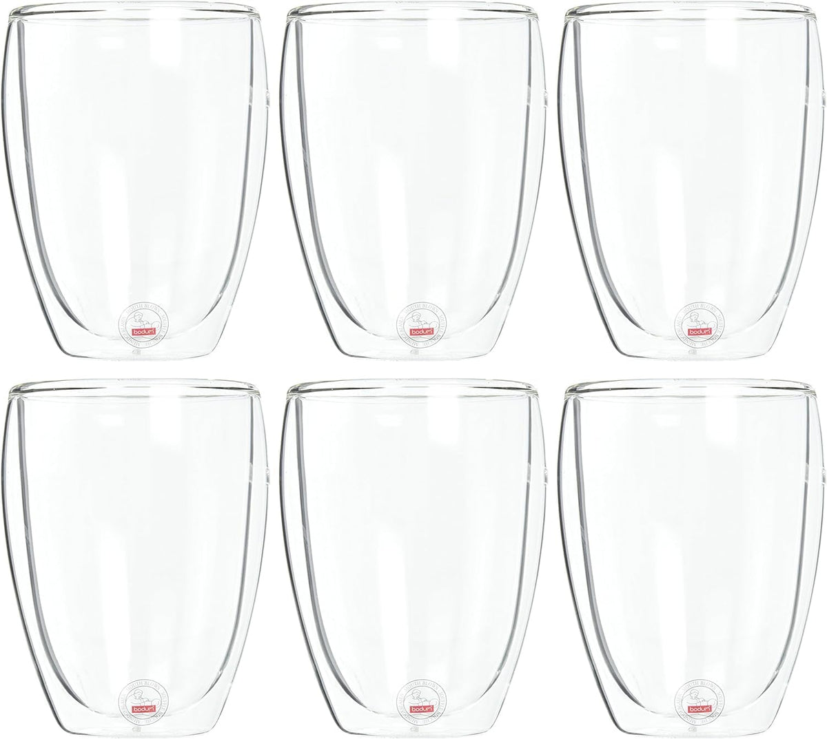 8oz Pavina Double Wall Glasses, High Heat Borosilicate Glass, Set of 2, Clear