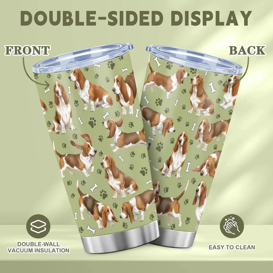 Beagle Gifts for Women Men, 40oz Stainless Steel Insulated Tumbler Travel Cup Mug, Funny and Unique Beagle Gifts for Dog Lover - Colors B