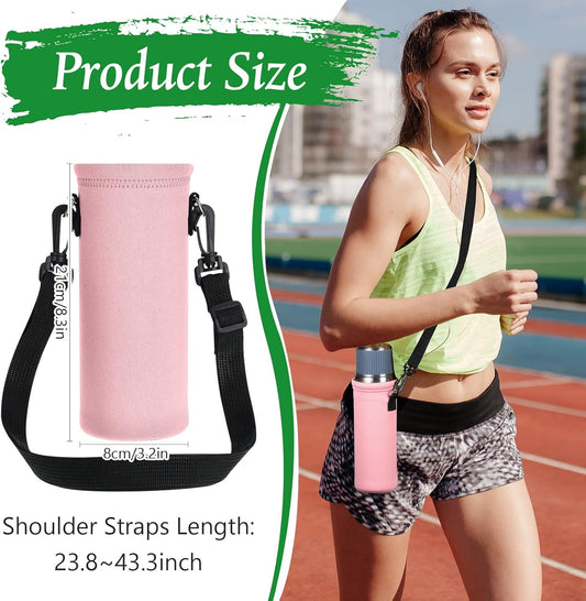 Patelai 12 Pack Water Bottle Carrier Bag 25 oz Insulated Neoprene Sling Holder Case Pouch Cover with Adjustable Shoulder Strap Portable Water Bottle Coolie for Kids Adults Walking Hiking