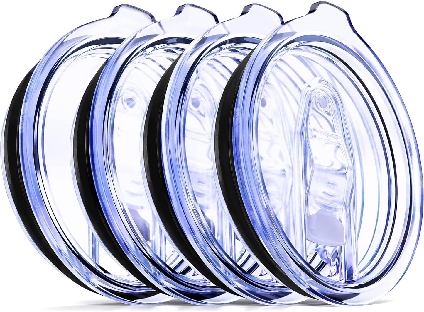 20 & 10 oz Pack of 4 Replacement Lids for Yti Tumblers - 3.3 Inch Diameter - Spill Proof Lids Silicon Sliding Covers, Fits Yti Tumblers, Hydro Flsk, Reusable No Leak Design, Splash Resistant Mug