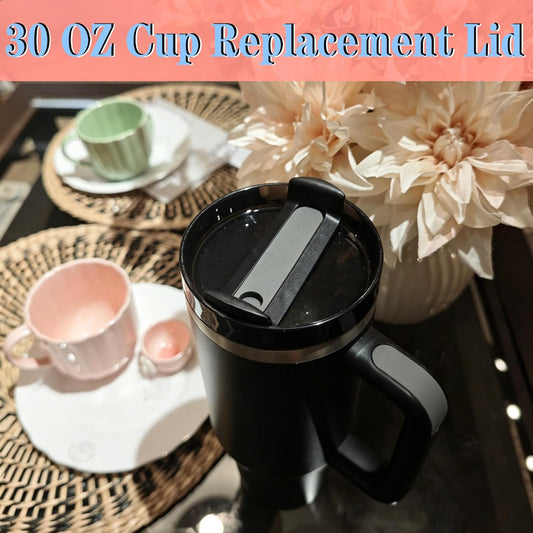 40 OZ Tumbler Lid Replacement Compatible for Stanley Quencher H2.0, 1 Pack BPA Free Clear Lid Replacement for Stanley Cup Accessories(Clear-White)