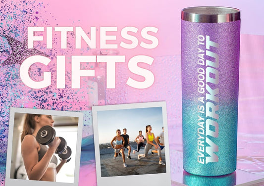 Onebttl Workout Everyday Fitness Gifts for Women, Girls - Glitter Cup Gifts for Gym Lovers on Birthday, Christmas - 20 oz SS304 Stainless Steel Tumbler with Lid and Straw