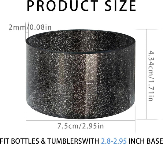 Jelly Luster Glitter Silicone Transparent Boot for Stanley 20-40oz, Compatible with Hydro Flask or Other Water Bottle Tumbler, 2.85-3.0 inch Protective Anti-Slip Bottom Sleeve Cover