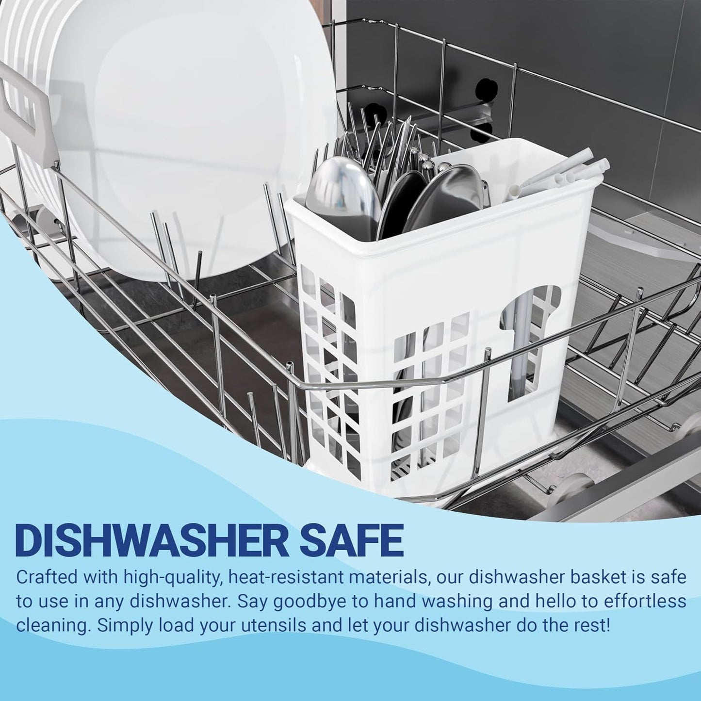 NATIKON Dishwasher Basket for Straw and Chopsticks Great for Drying, Washing and Storing also can be used as Stand for Forks, Knifes, Spoons and More Other Cutlery Utensils