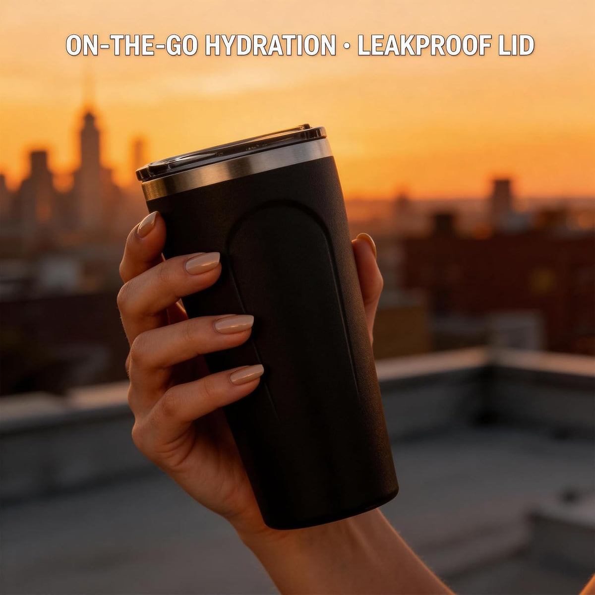 Tumbler, Coffee Mug with Lids, Stainless Steel, Leak-Proof Water Bottle, Vacuum Insulated Cold for a Day, 1 Piece, Random Color