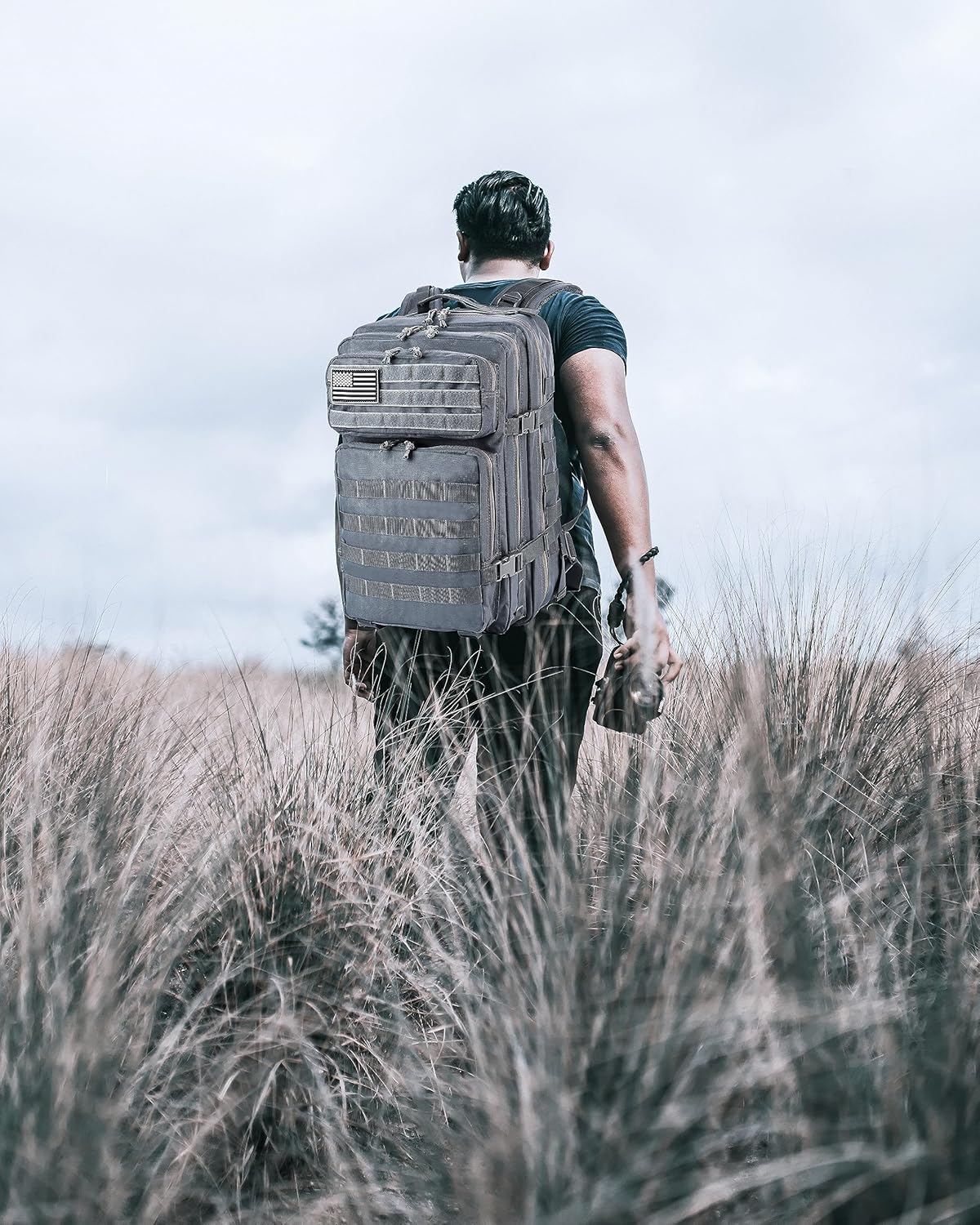 LHI Military Tactical Backpack for Men and Women 45L Army 3 Days Assault Pack Bag Large Rucksack with Molle System - Black - Colors B