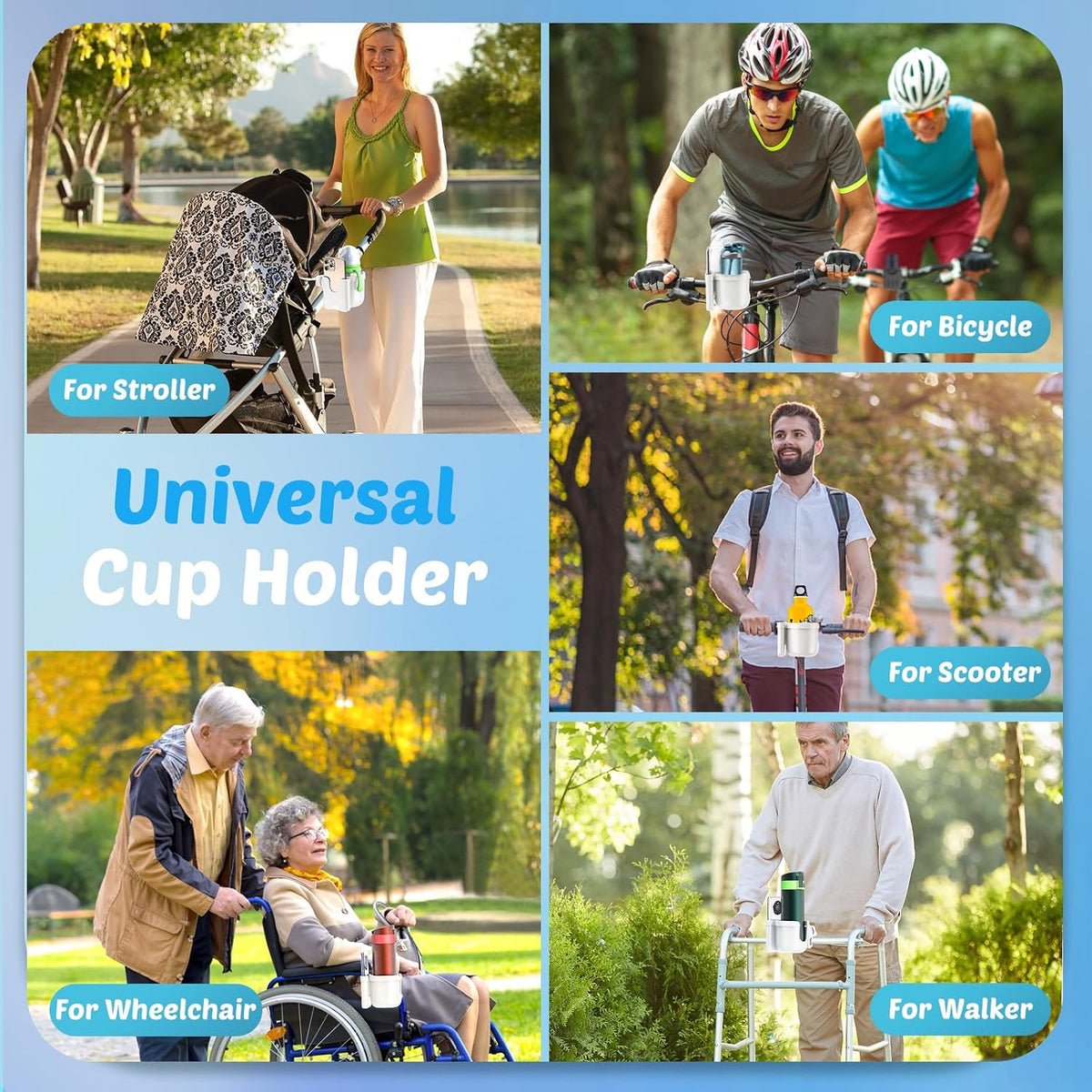 Cup Holder for Walker: Stroller Cup Holder Attachment with Phone Holder