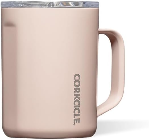 Coffee Mug 16 oz Triple Insulated with Handle, Gloss Chocolate Milk