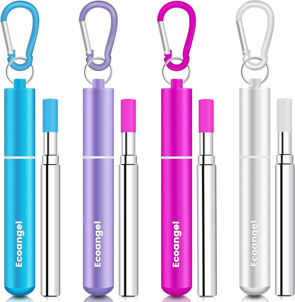 Cruise Ship Essentials, Reusable Metal Straws (4 Pack)