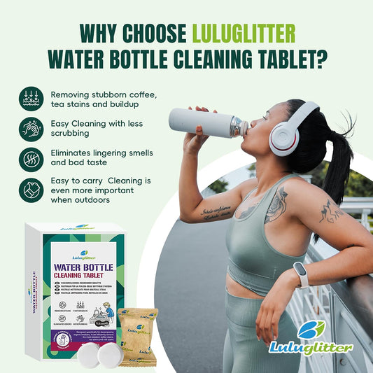 Water Bottle Cleaning Tablets for Bottle Bright 36 tab blister Safe to Use