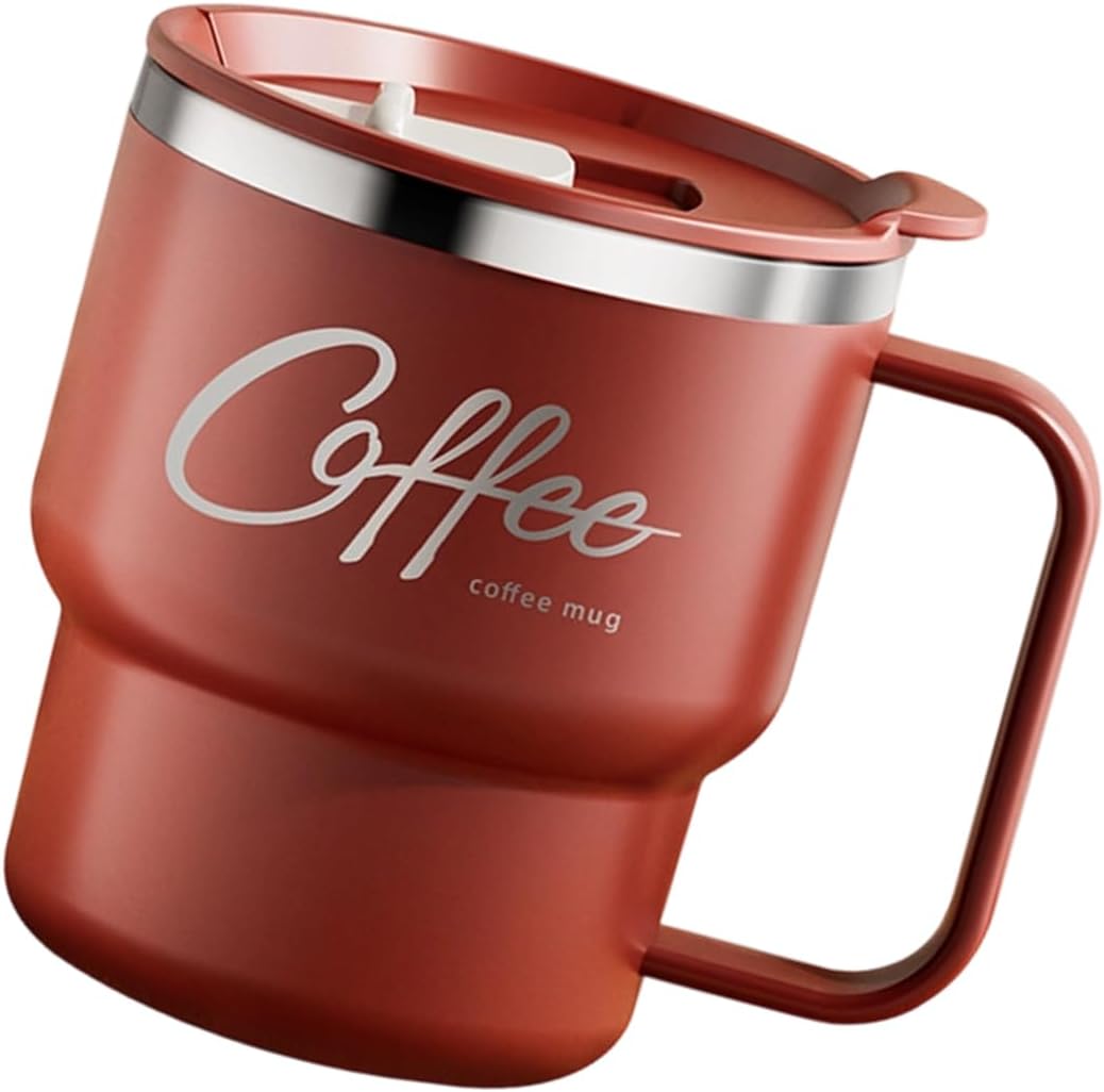 Contemporary Nonrust Steel Thermal Mugs Spill Lid Easy Grips Handle for Daily Commutes Travels Outdoors Camping Mugs