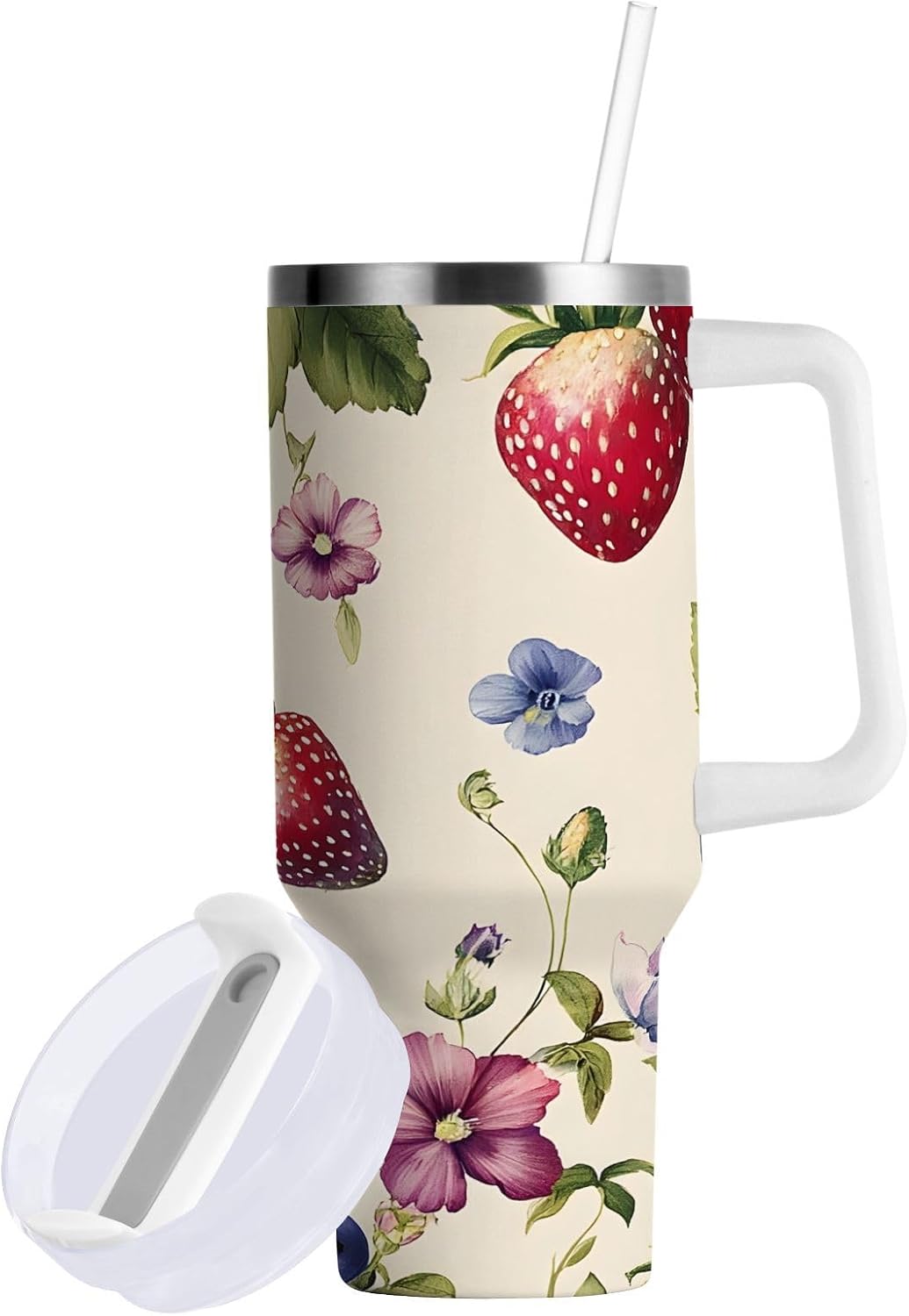 Monkey Face Banana 30 oz Tumbler with Handle and Straw Lid, Insulated Stainless Steel Water Bottle Portable Travel Coffee Tea Mug Cup - Colors C