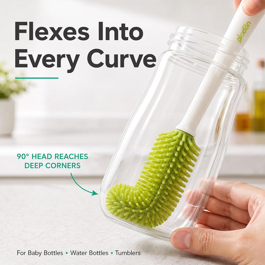 5-in-1 Long-Handle Silicone Baby Bottle Brush Set with Straw Cleaner