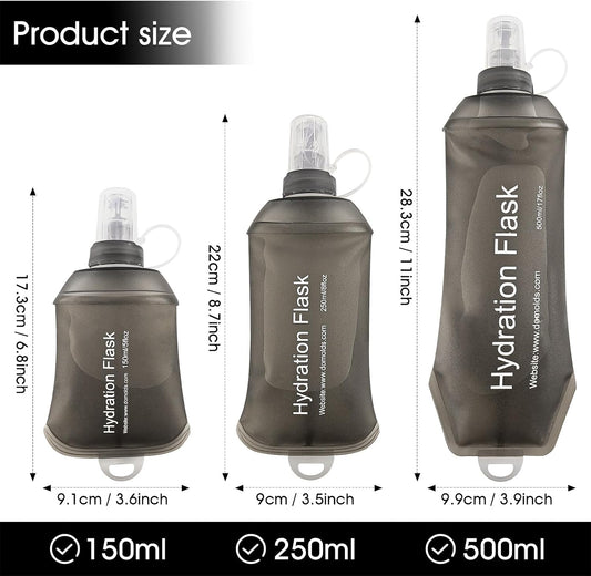 GYGYL Soft Flask, Collapsible Water Bottle for Sports, 250ml Grey