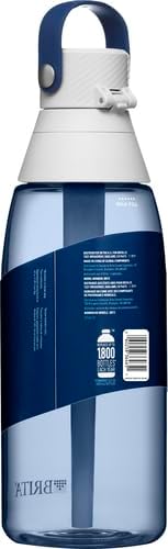 Hard-Sided Plastic Premium Filtering Water Bottle, BPA-Free, Reusable, Replaces 300 Plastic Water Bottles, Filter Lasts 2 Months or 40 Gallons, Includes 1 Filter, Sea Glass - 26 oz.