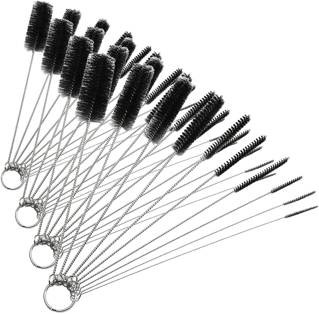 Long Straw Brush, Nylon Pipe Tube Cleaner 8.2-ihch 10 Different Diameters Set of 10