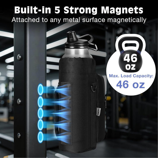 Magnetic Gym Bag, Magnetic Water Bottle Holder with Clear Phone Pouch