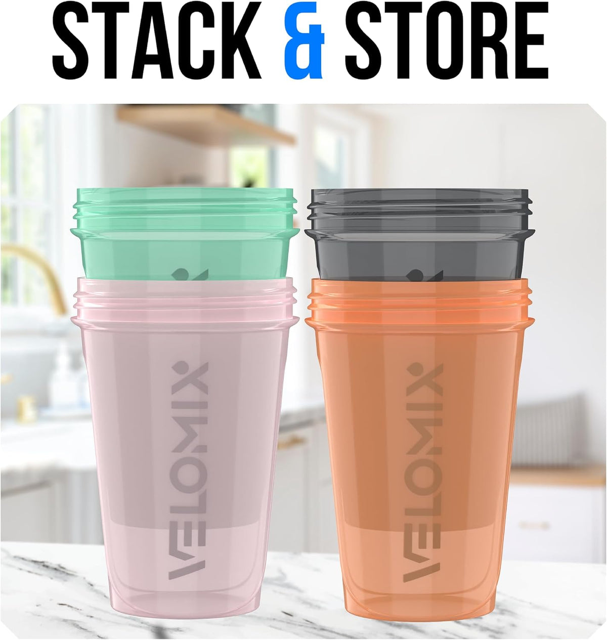 4 Pack 20oz Protein Shaker Bottle for Protein Mixes, Berry Blend