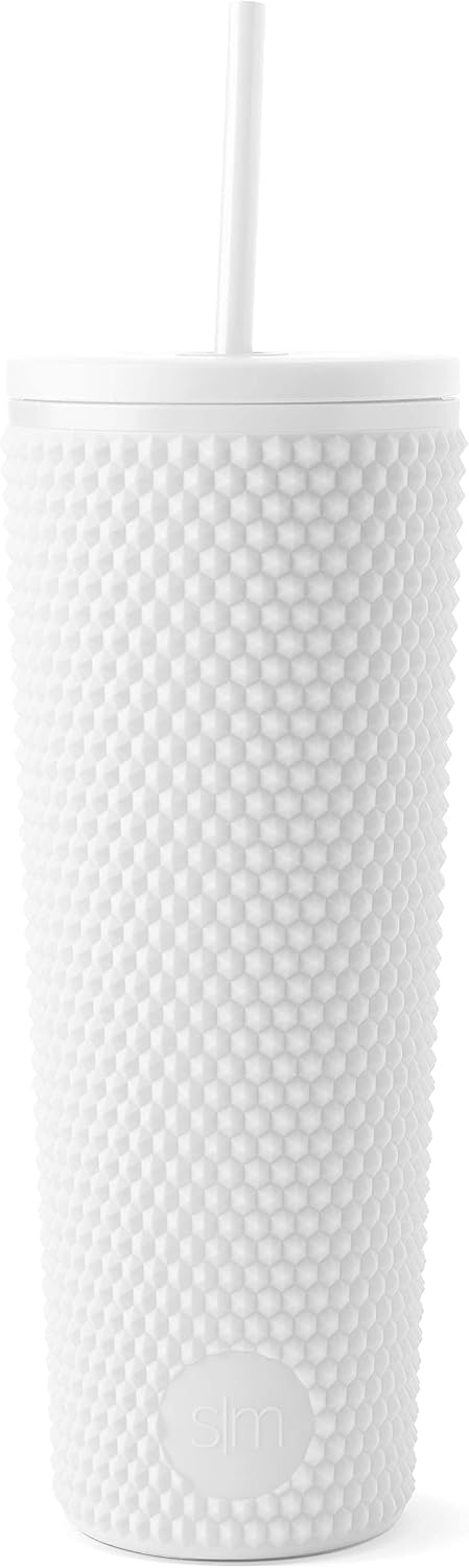 Textured Plastic Tumbler, Straw Lid | 24oz | Pink