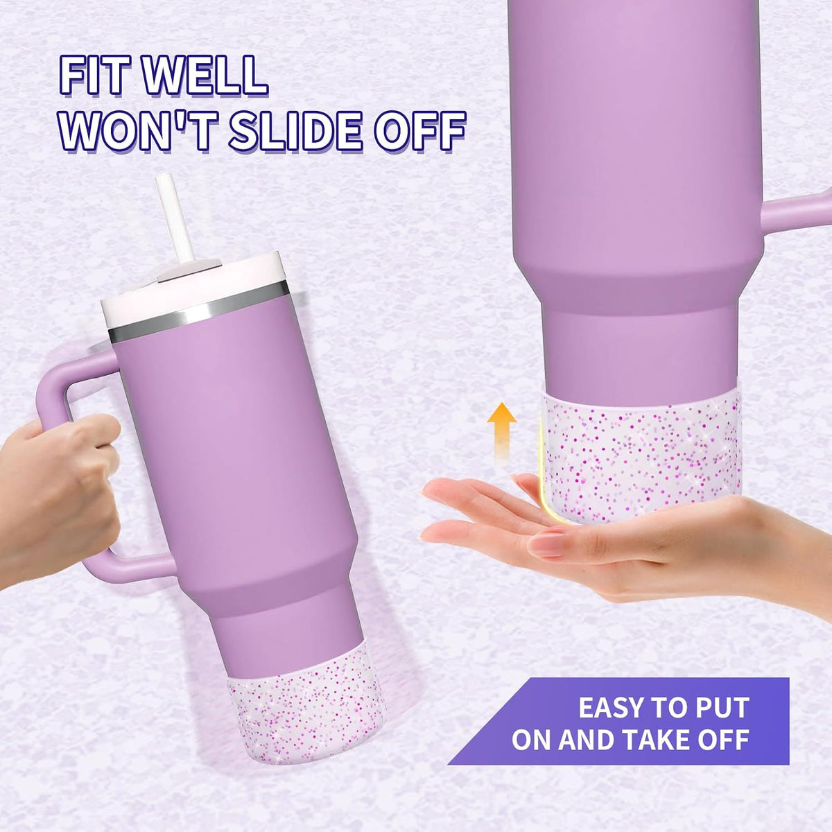 Bling Silicone Boot Compatible with Stanley Quencher Adventure 40oz