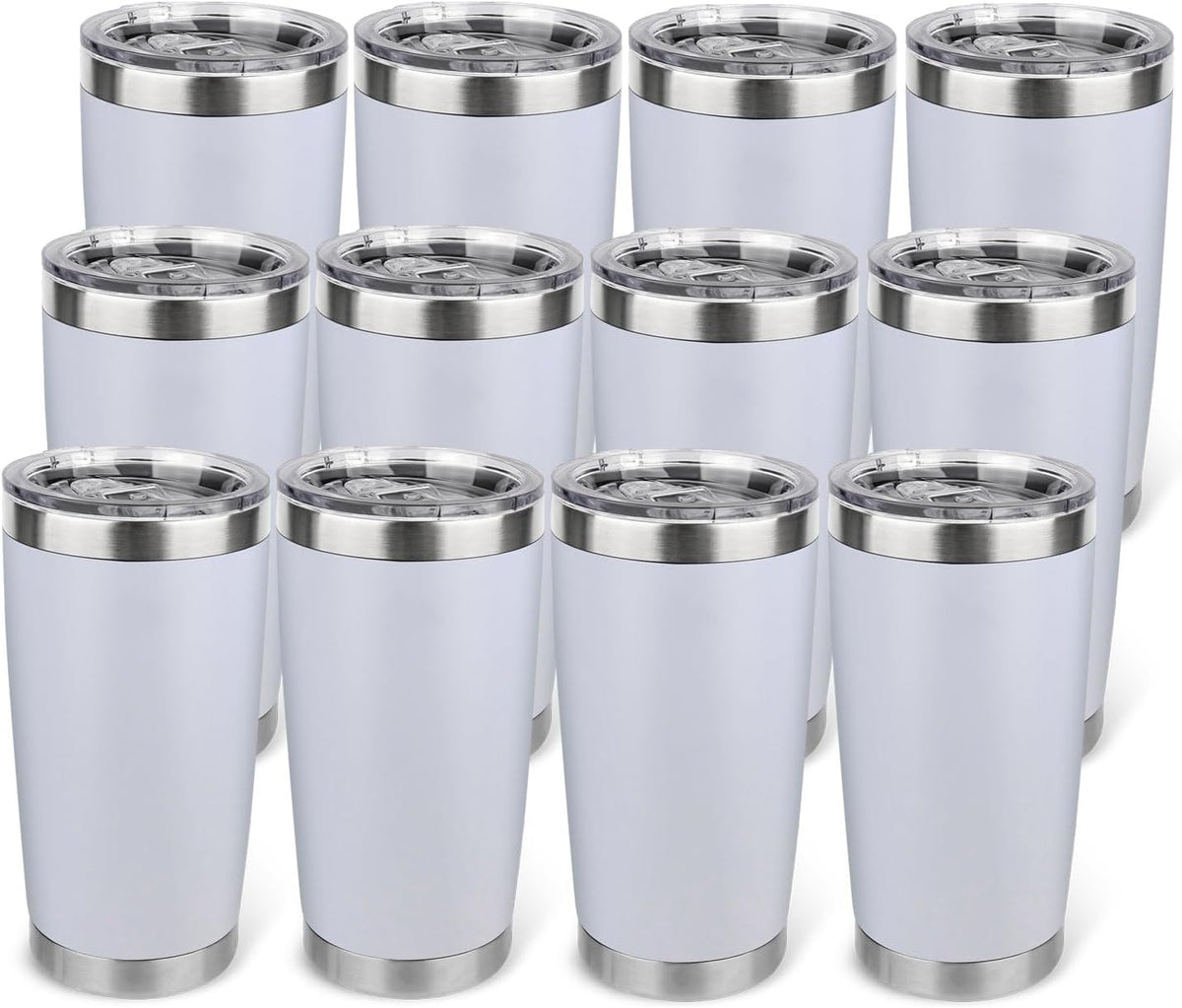 20oz Stainless Steel Tumbler with Lid, Travel Mug - Double Wall Vacuum Powder Coated Cup - Red
