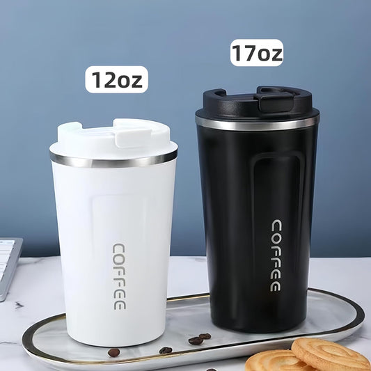 304 stainless steel coffee cup. Durable, leak - proof. Fits home, office, outdoors. 12oz/17oz options, multiple colors. Ideal for coffee lovers (Blue, 12oz)