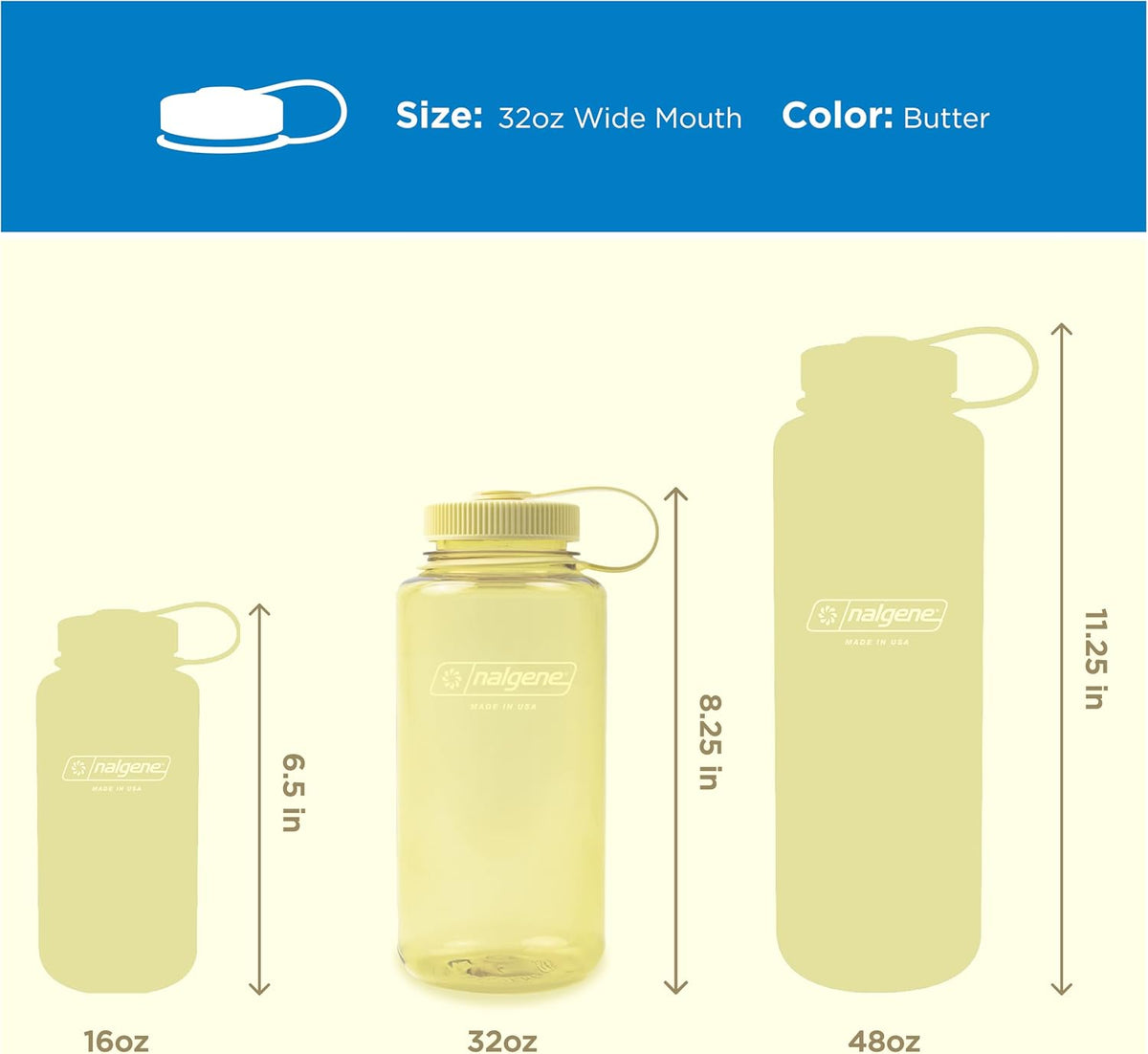 Monochrome BPA-Free Recycled Reusable Water Bottle for Backpacking, Hiking, Gym - 32 oz Shatterproof, Cotton