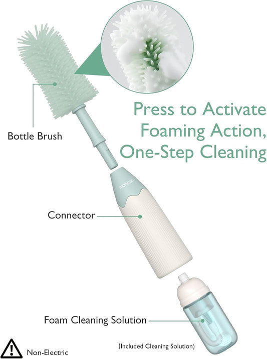 Baby Bottle Brush Kit, Push-Press Foam Design, Green