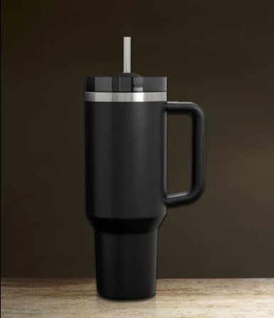 Insulated Travel Tumbler with Ergonomic Handle and Spill-Resistant Lid | Double-Wall Insulation, Hot & Cold Beverages, Fits Car Cup Holders, Reusable Design, All-Day Hydration