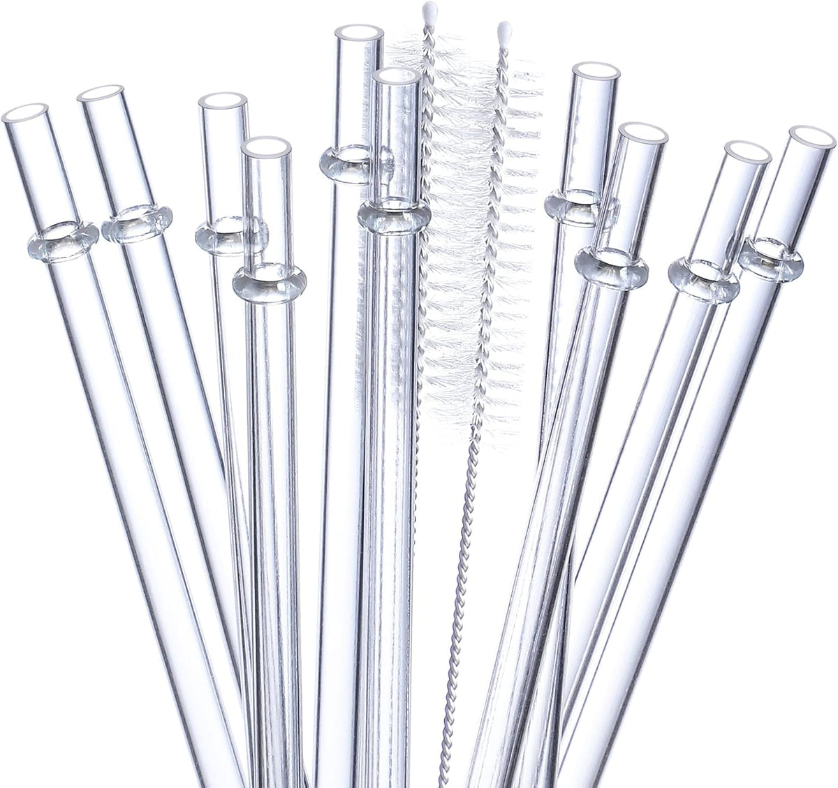24 PCS, Reusable Straws with 4 Brushes, 10.5" Long Tritan Hard Plastic Straws, 12 Colors Translucent Replacement Drinking for 16OZ-32 OZ Tumblers, Cups, Jars, Stanley, YETI, Starbucks, BPA Free