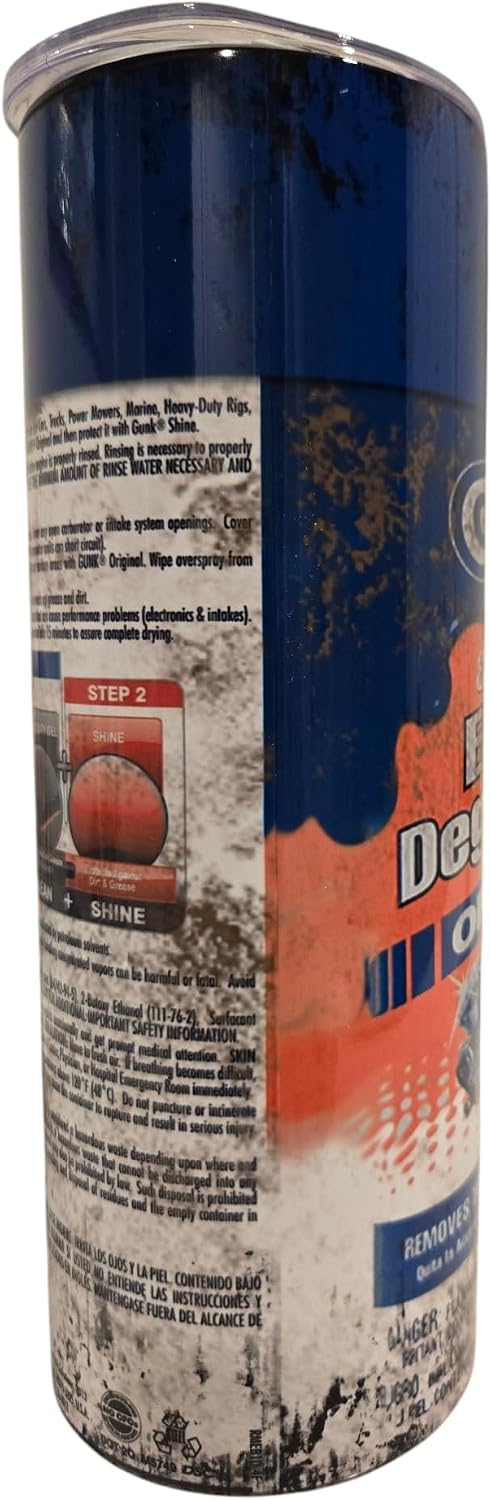 20OZ staineless steel Insulated Skinny tumbler travel mug Man Cave Engine Degreaser Oil Can Men's Christmas gifts Shop Garage Automotive Car Truck.