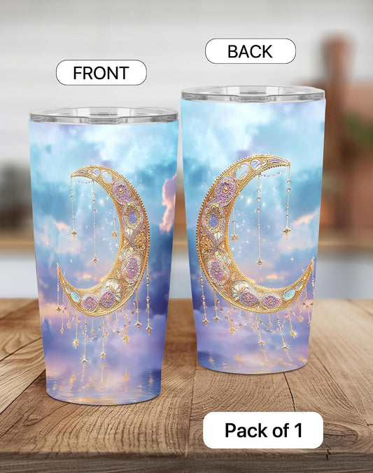 Moon Tumbler with Lid and Straw for Women Leakproof Travel Coffee Mug Double Wall Insulated Cups 20OZ Gifts for Office Kitchen Outdoor