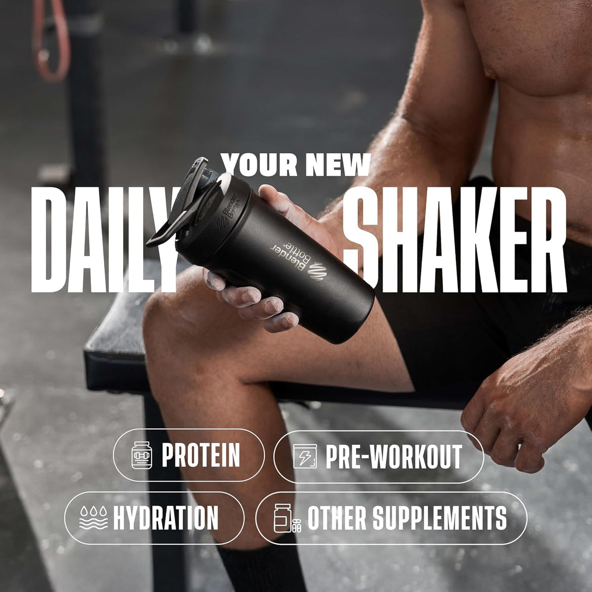Sport Flip Stainless Steel Shaker Bottle 24 oz White