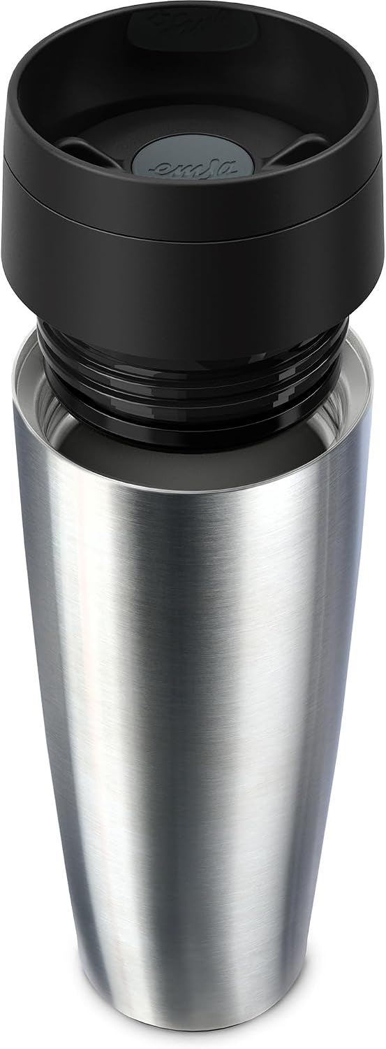 N20223 Travel Mug Classic Insulated Mug 0.5 Litres, Comfort Screw Cap, Stainless Steel, 6 Hours Hot and 12 Hours Cold, 100% Leak-Proof, Dishwasher Safe, 360° Drinking Opening, Dark Grey