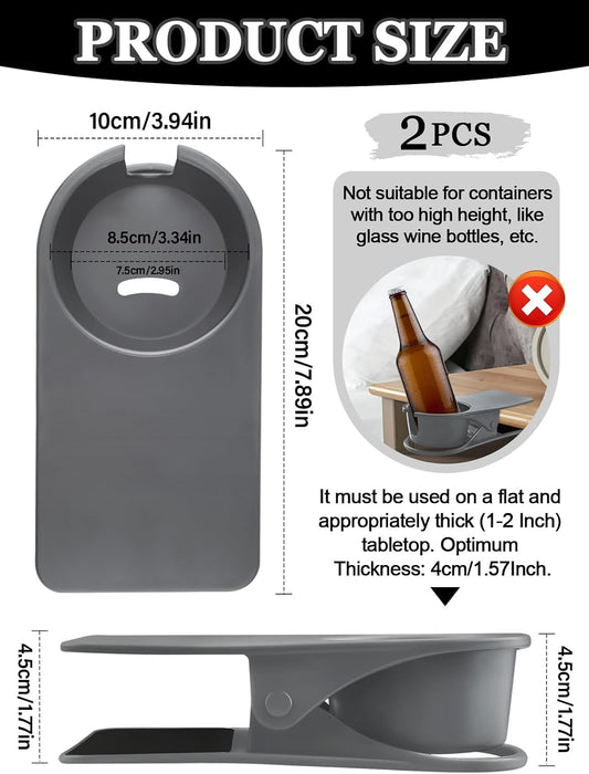 Clip on Drink Holder for Beach Chair, Desk Cup Holder with Groove