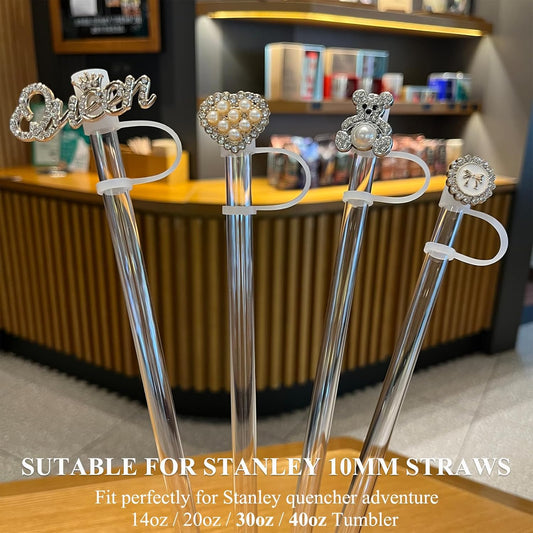 4 Pack Bling Rhinestone Straw Covers for Stanley Cup