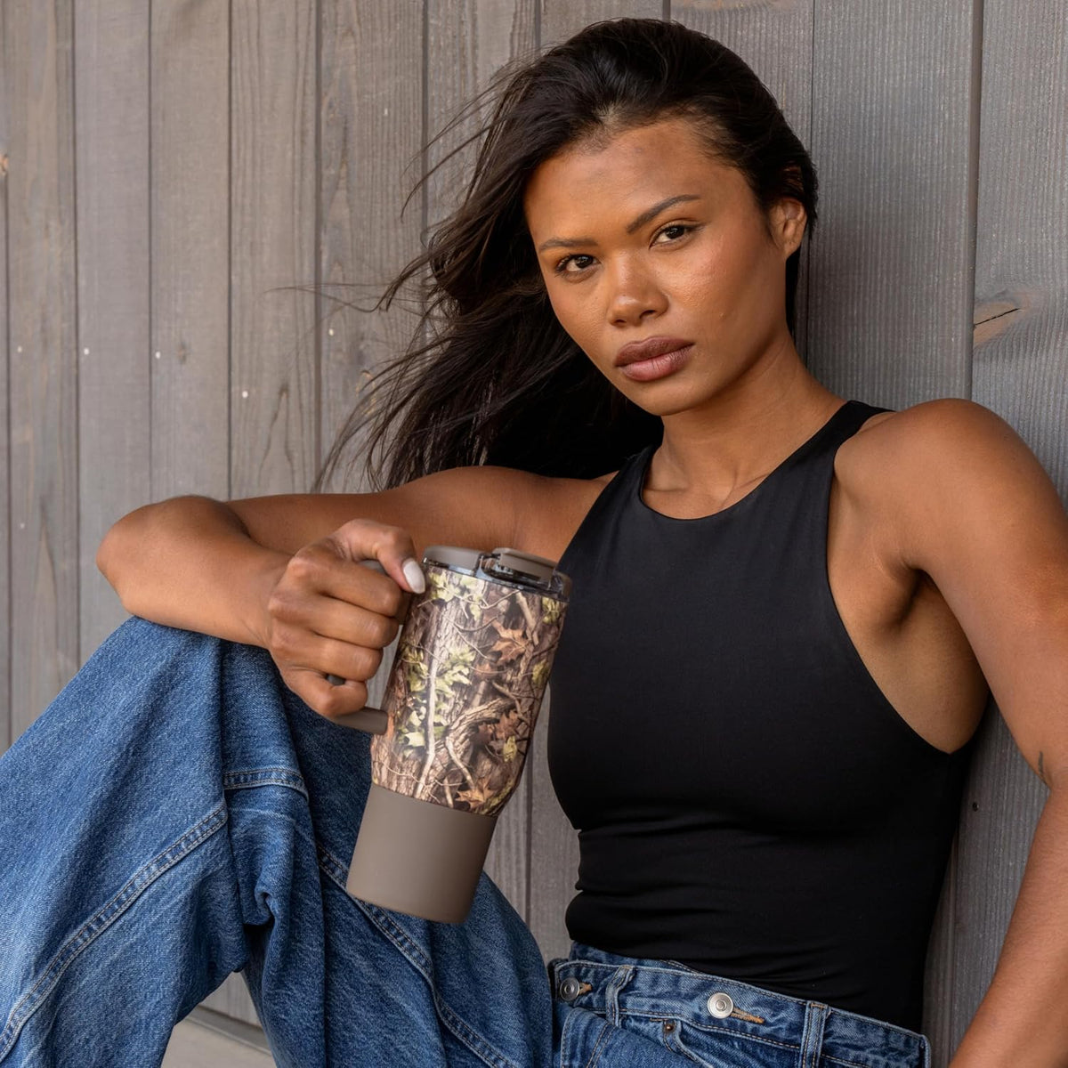 Coffee Traveler 20oz Ceramic-Lined Mug with Handle, Cascade
