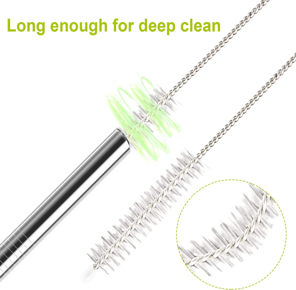 6 Pack Stainless Steel Straw Replacement 40 oz for Stanley Adventure Travel Tumbler, Reusable Straws with Cleaning Brush Compatible with Stanley 40oz Cup Tumbler