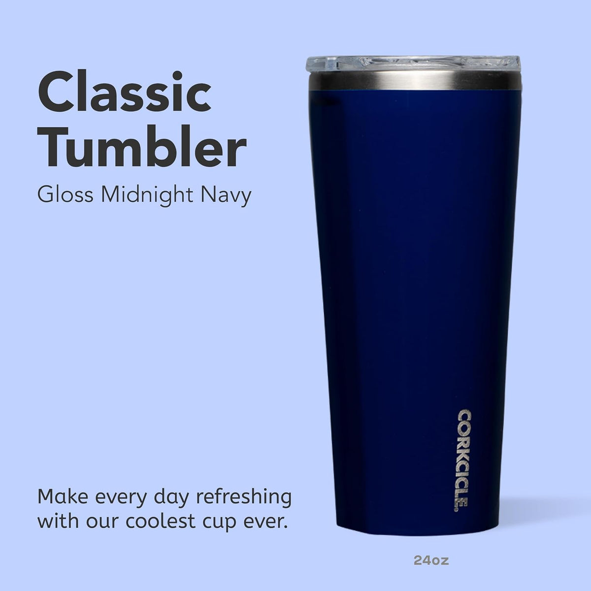 Classic Tumbler 24 oz Triple Insulated, Cacao | Cold Up to 9 Hours, Hot Up to 3 Hours, Triple Insulated, Sliding Lid, Cupholder Friendly, Non-Slip Bottom