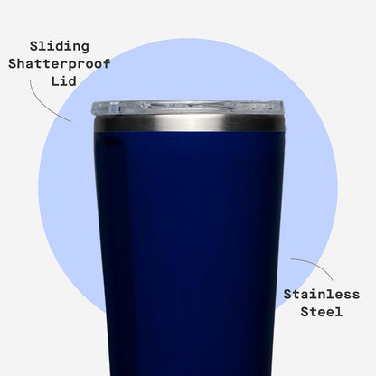 Classic Tumbler 24 oz Triple Insulated, Cacao | Cold Up to 9 Hours, Hot Up to 3 Hours, Triple Insulated, Sliding Lid, Cupholder Friendly, Non-Slip Bottom