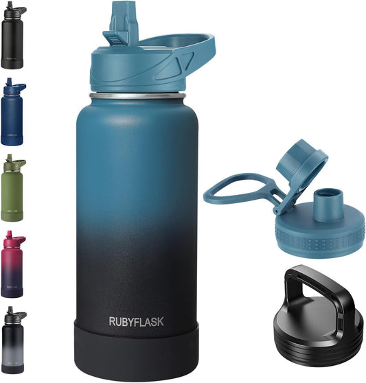 32 oz Insulated Stainless Steel Water Bottle with Straw