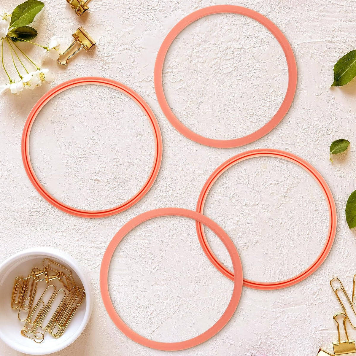 6pcs Gasket Replacement for Owala 40oz Tumbler, Rubber Lid Seal Ring Water Bottle Accessories Replacement Part Compatible with Owala 40oz Stainless Steel Cup (Pink)