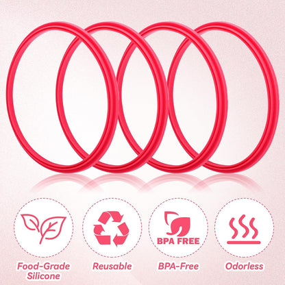 6pcs Gasket Replacement for Owala 40oz Tumbler, Rubber Lid Seal Ring Water Bottle Accessories Replacement Part Compatible with Owala 40oz Stainless Steel Cup (Pink)